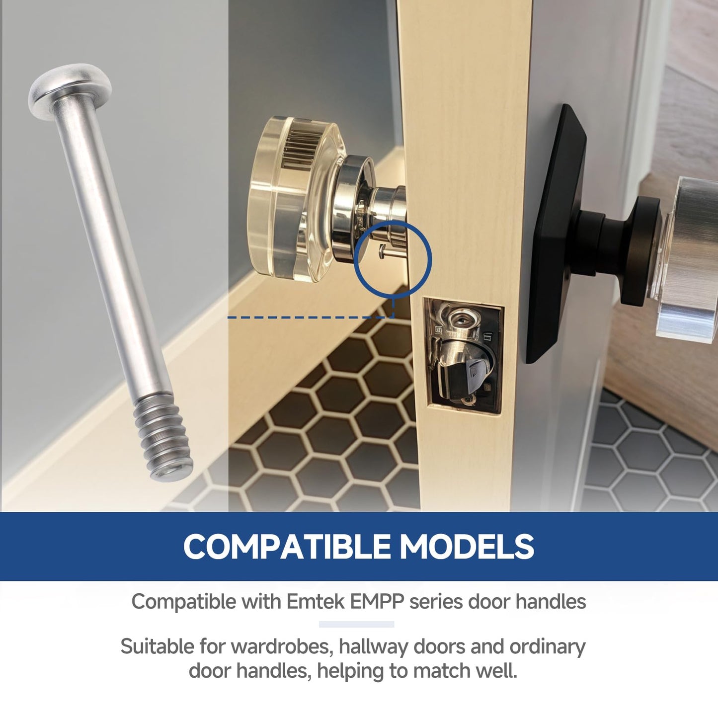 Numano for 2-Pack Door Handle Privacy Pin,Compatible with Emtek EMPP Closet and Hallway Doors, for with Common Door Handle (Stainless Steel)