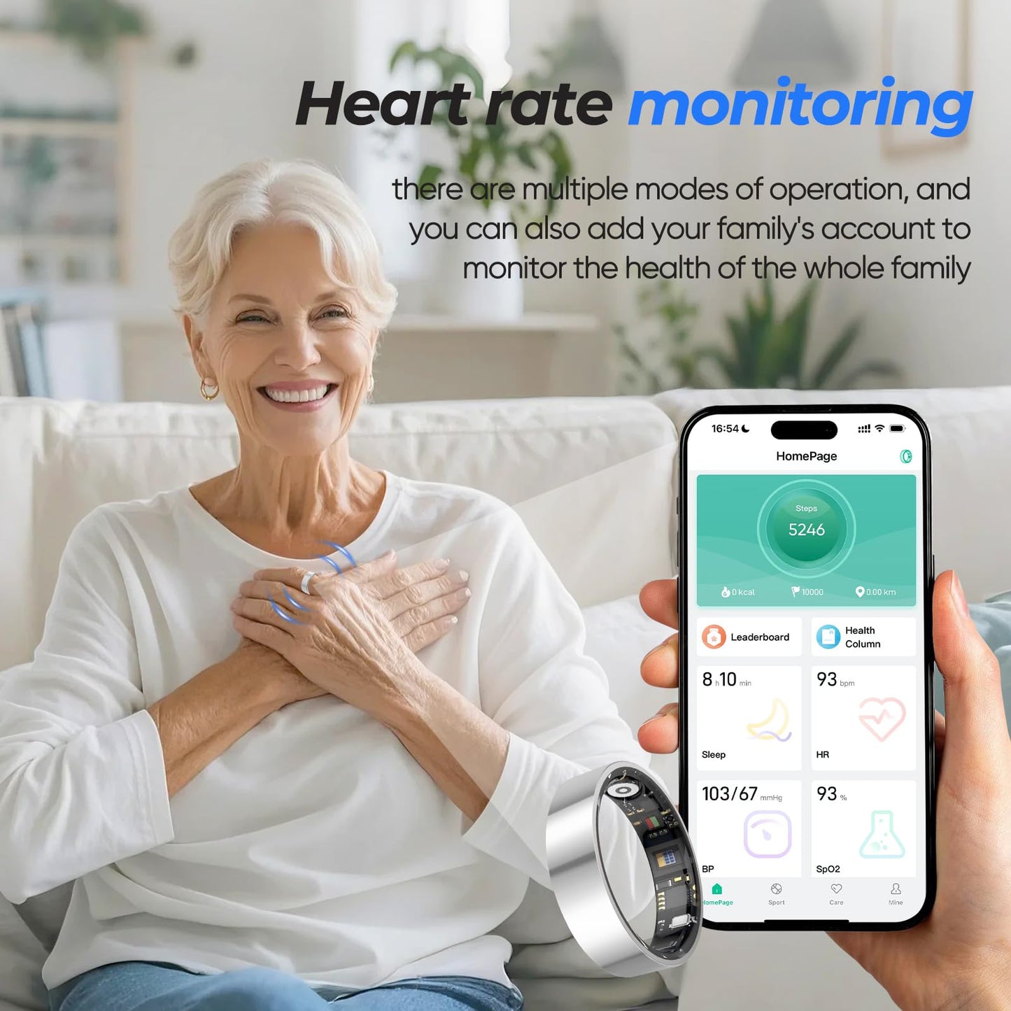 Smart Ring Health Tracker, Sleep/Exercise Monitoring, iOS /Android Compatible, IP68 Water Resistance, No Subscription Required, 5-Day Battery Life, Suitable for Both Women and Men (Rose Gold, 12)