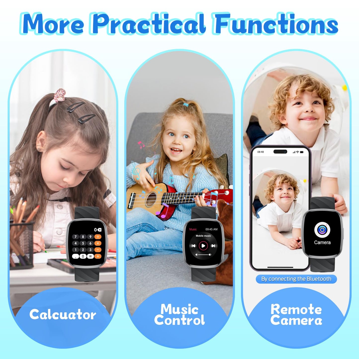 Smart Watch for Kids, Fitness Tracker with Pedometer, 100+ Sport Modes, Heart Rate, Sleep Monitor, Spo2, Calorie Step Counter, Fitness Watch 1.75"HD, Birthday Gifts for Girls Boys Teens 5-16 Black