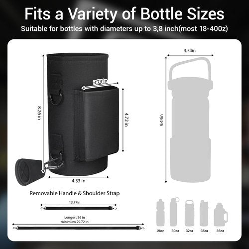 Magnetic Gym Bag with Phone Pocket Water Bottle Holder – 6 Built-in Magnets for Hands-Free Use – Ideal for Workouts, Outdoor, Travel – Securely Attaches to Equipmen (Black)