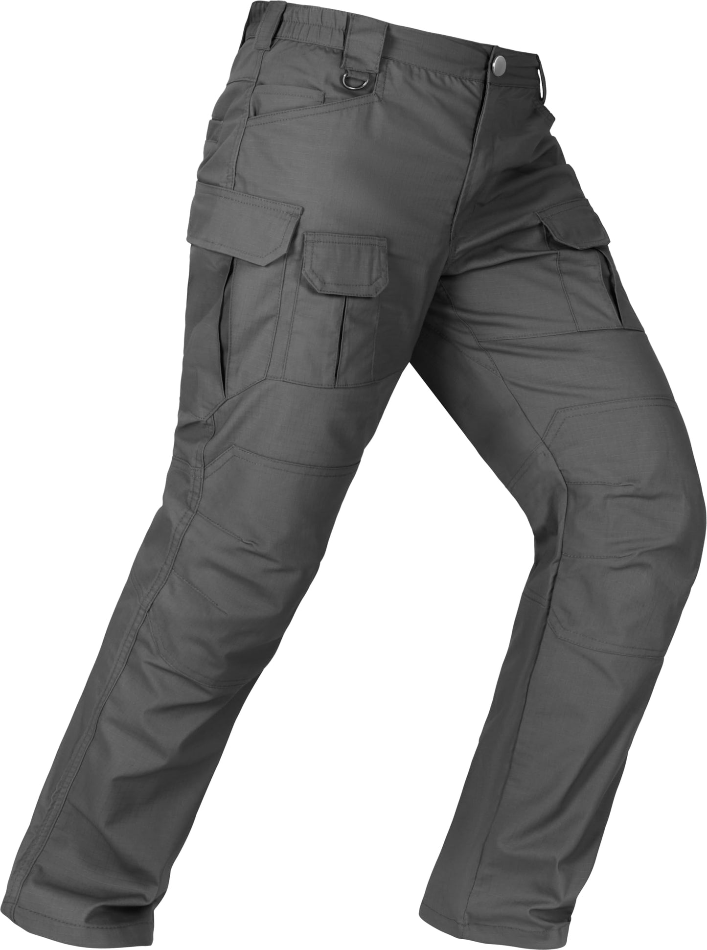 Men's Tactical Pants Water Resistant Stretch Cargo Ripstop Pants Lightweight Outdoor Military EDC Work Hiking Pants Grey 32W×34L