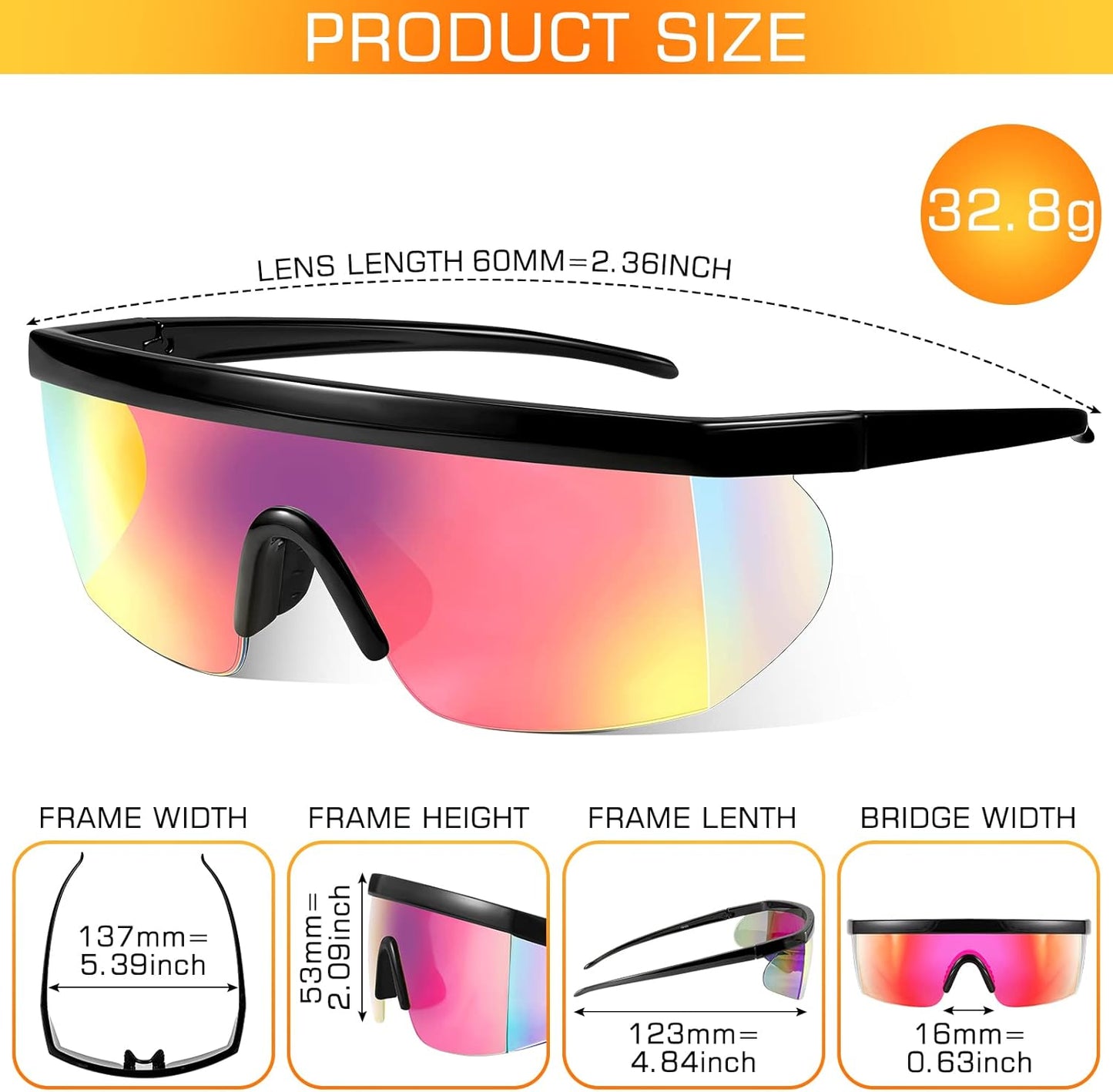 Sherr Polarized Sports Sunglasses - UV400 Protection & Adjustable Nose Pad | 6 Pairs for Men & Women