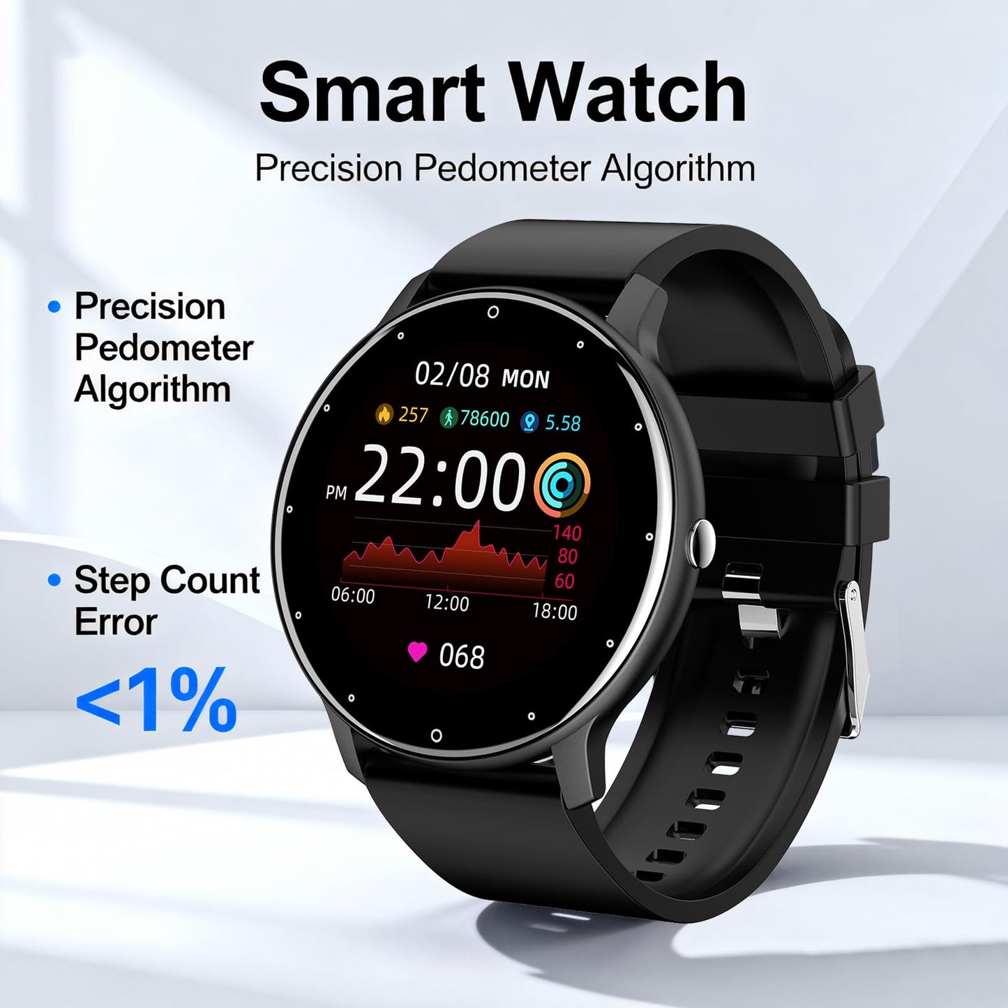 Jooeniok Smart Fitness Tracker with Step Counter - Bluetooth Calling & 100+ Exercise Modes for Health Monitoring - Perfect for Fitness Lovers and Runners