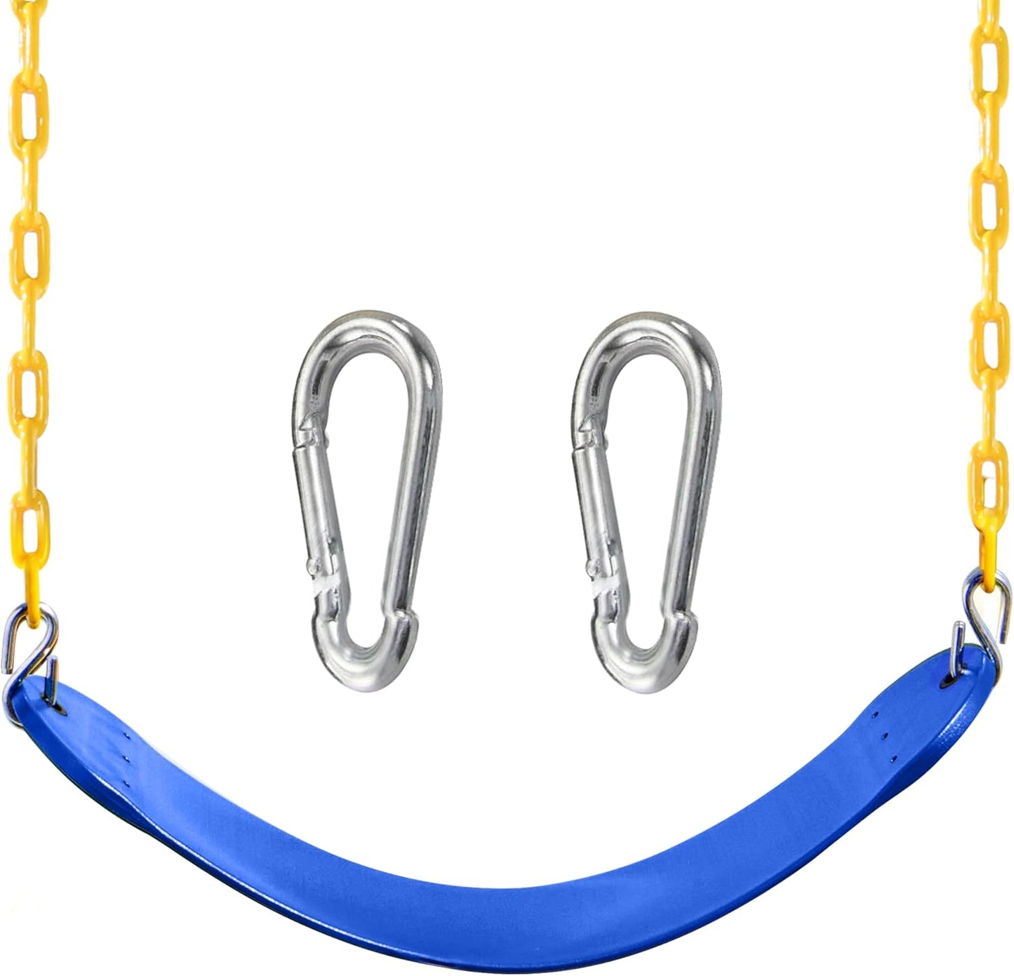 TURFEE Outdoor Swing Set Replacement Seat - Heavy Duty Chains Included | Kids' Playground Accessory (Blue)