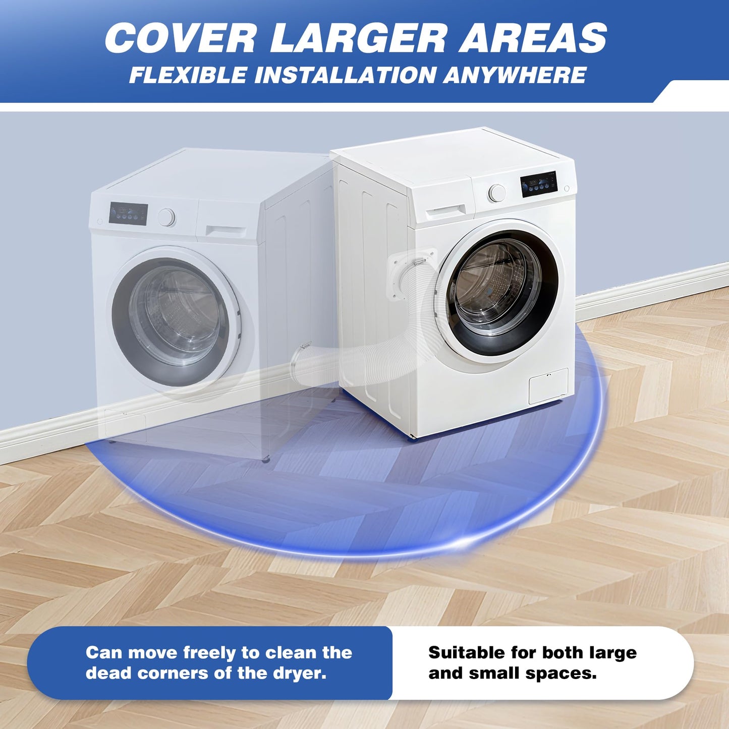 RDXTIK Magnetic Dryer Vent Connector, DV180 Airtight Seal Dryer Vent Coupling Kit with 4" 3.3ft Duct, Quick Connector For Tight Space and Easy to Clean