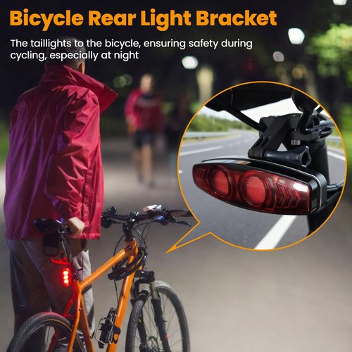 Electric Tail Light Bracket, Sports Camera Mount, ABS Stainless Steel, Safety Attachment, Bicycle Camera Holder for Cycling Enthusiasts