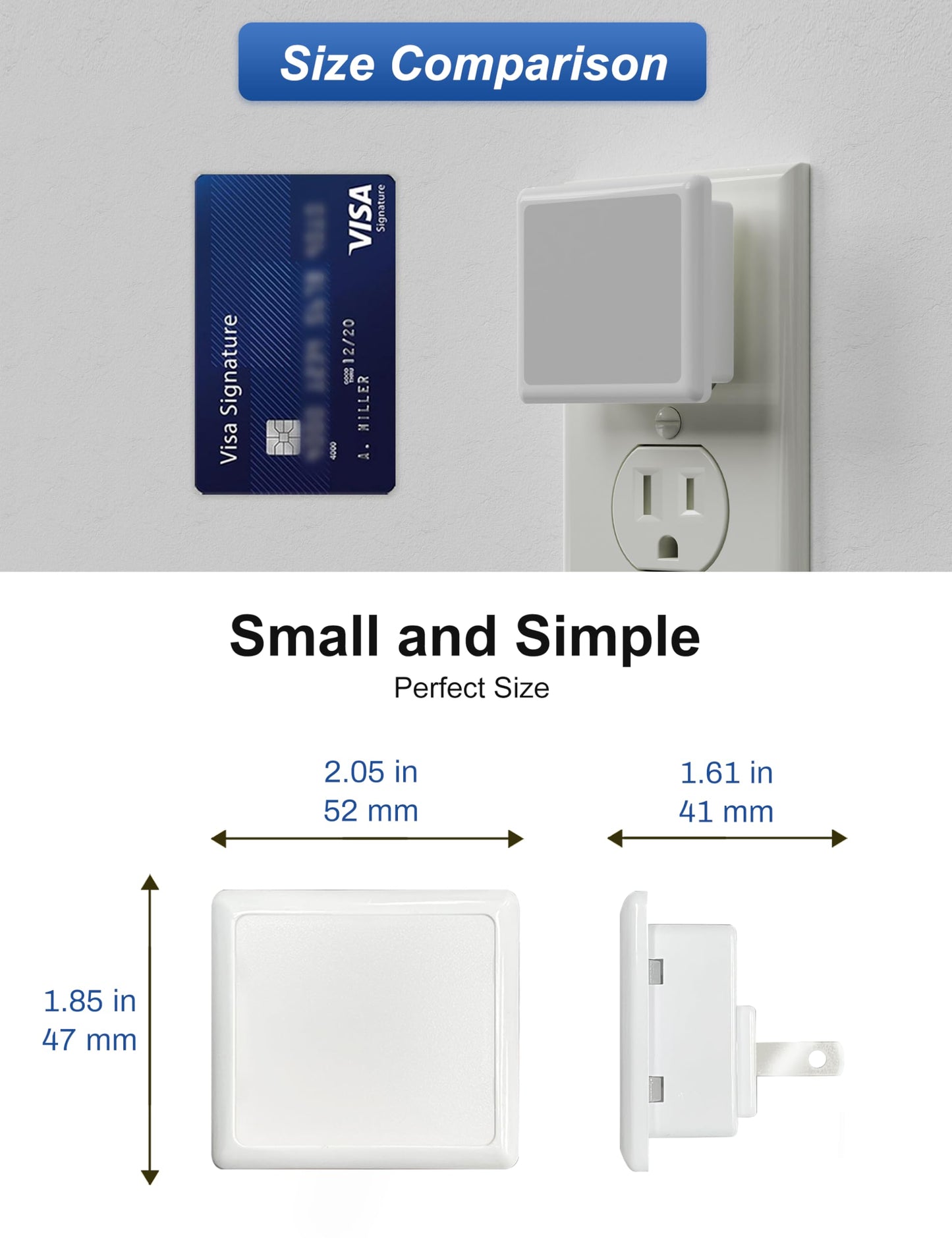 Night Lights Plug into Wall, LED Night Light with Dusk-to-Dawn Light Sensor, 0.3W Warm White Plug in Night Light for Kids, Bedroom, Adults, Bathroom, 2 Pack, Non-dimmable