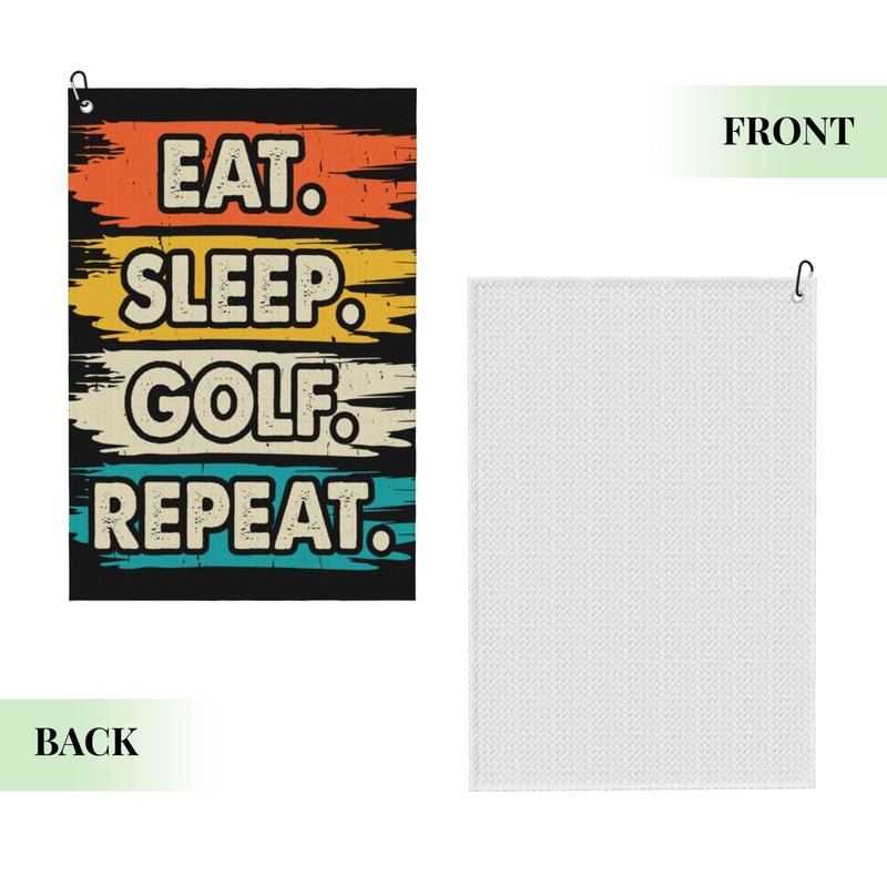 FATTTYCY Black and White American Flag Golf Towel for Golf Bags with Clip