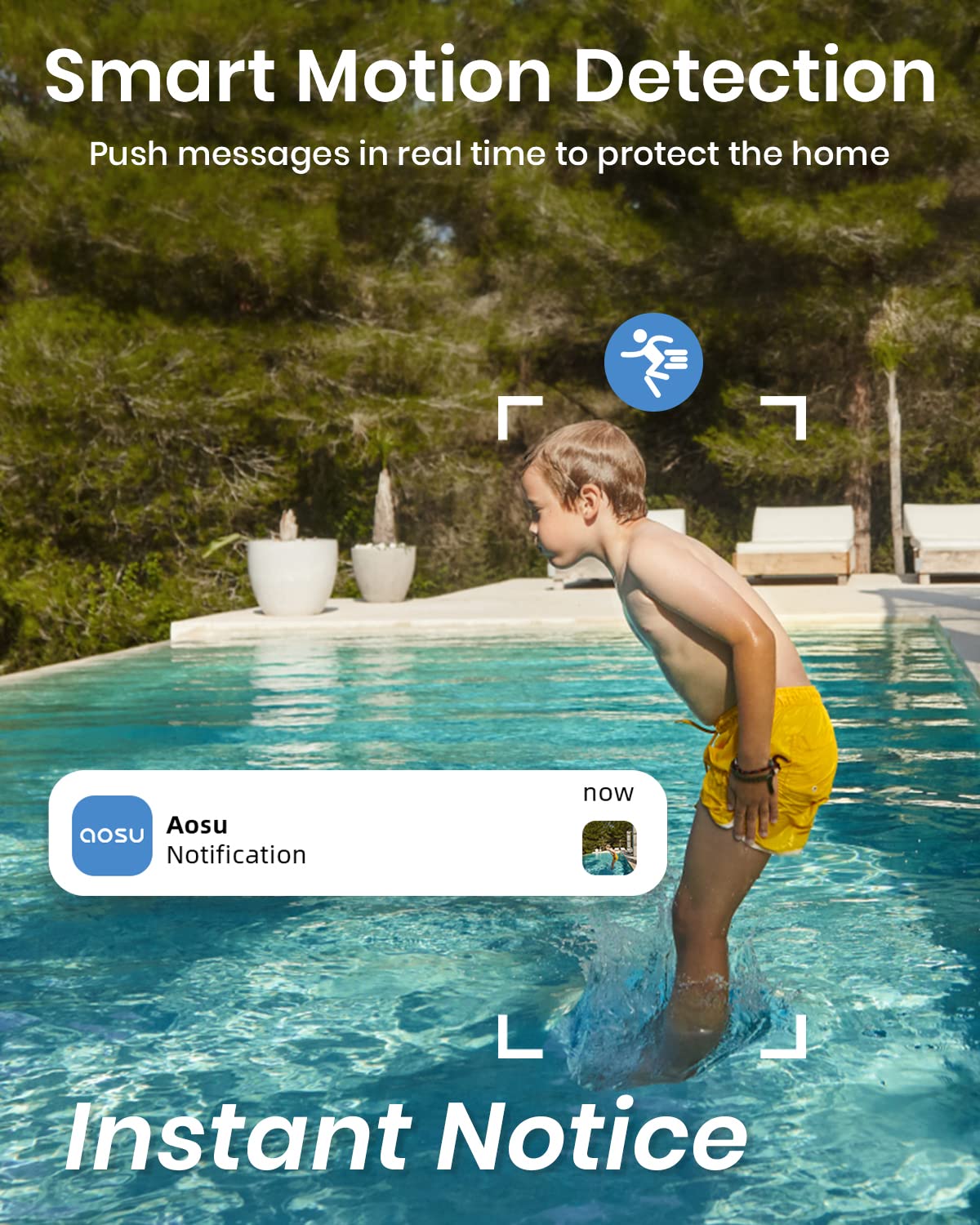 AOSU 2K Security Camera 2Pack with Motion Tracking, 360°Pan-Tilt View Security Camera, Spotlight & Siren, 2.4G WiFi, 2-Way Audio, Full Color Night Vision Security Camera, Waterproof Outdoor Camera