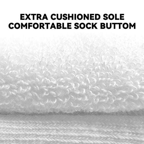 bigvalley Men's Essential Cotton Dress Crew Socks, Classic White- Cushioned Athletic Comfort for Casual and Sports