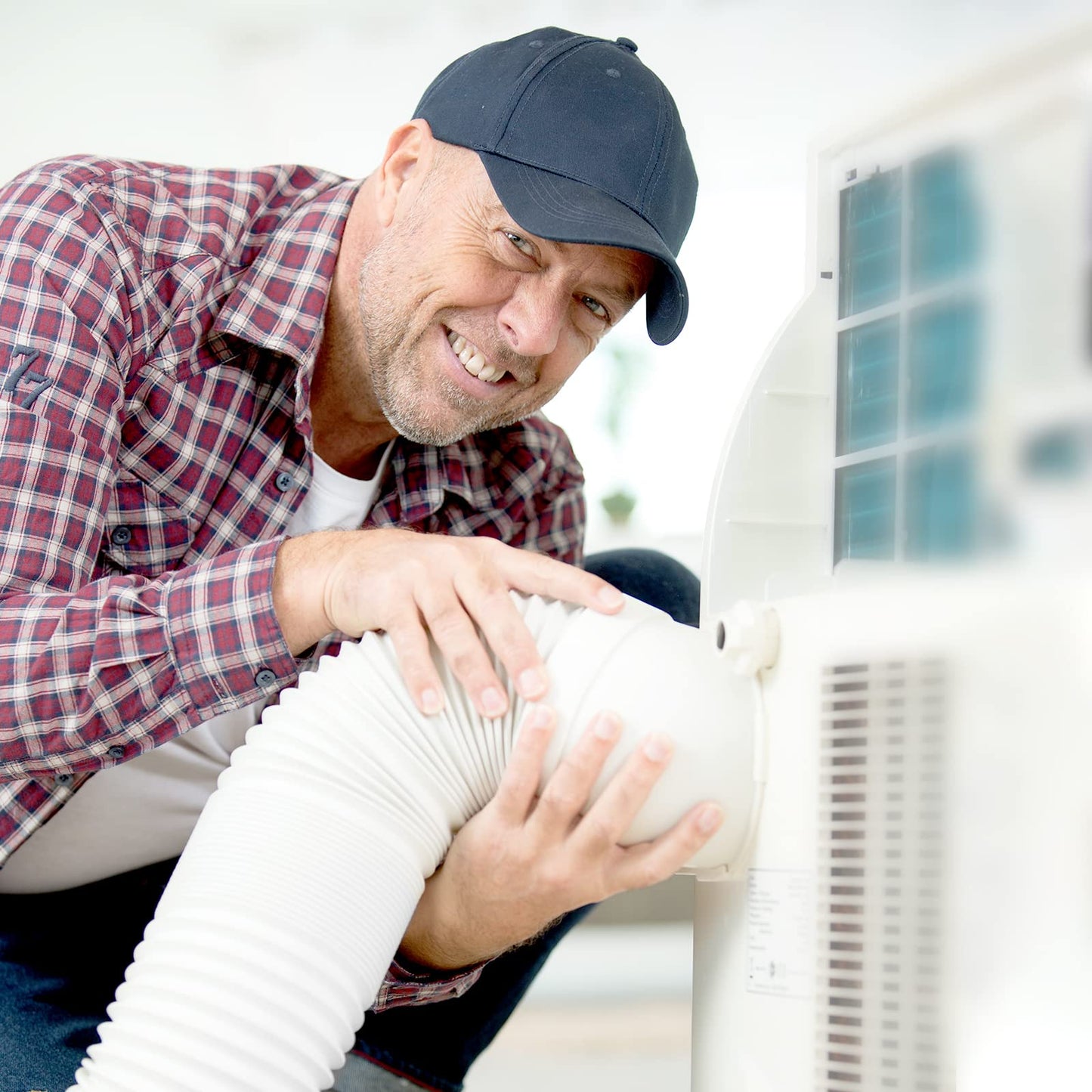 Portable AC Hose, YJHome 5.9 Inch Portable Air Conditioner Hose Counterclockwise AC Exhaust Hose Length to 80 Inch, Universal Replacement AC Vent Hose for Portable AC Models