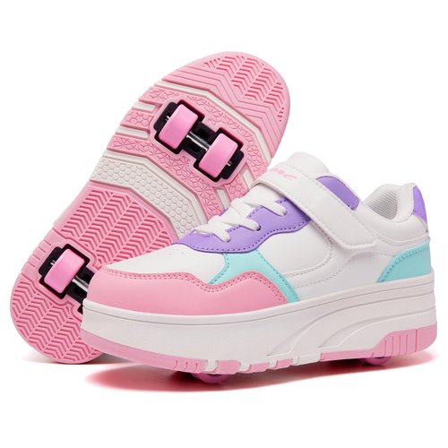 Joyfultime Kids Shoes with Wheels Boys Girls Roller Skate Shoes Wheeled Athletic Sneakers Suitable for Beginners