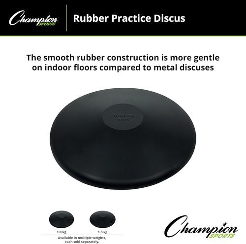 Champion Sports Discus for Practice & Competition - Durable Rubber, Plastic, or Wood Options, Multiple Weights