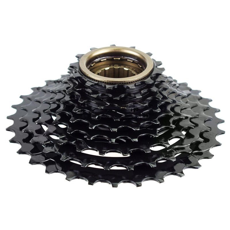 VG SPORTS Bike Freewheel, 7/8/9 Speed 13-28T/13-32T Bicycle Freewheel Threaded Type Freehub Cycling Replacement Part (9s 13-32T Black)
