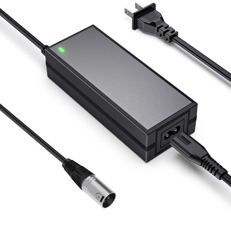 24V 2A Electric Scooter Battery Charger, Suitable for Go Go Elite Traveler, Pride Mobility, Jazzy Electric Chair Battery, and Plus Ezip Mountain Trailz 3-pin XLP Scooter Charger