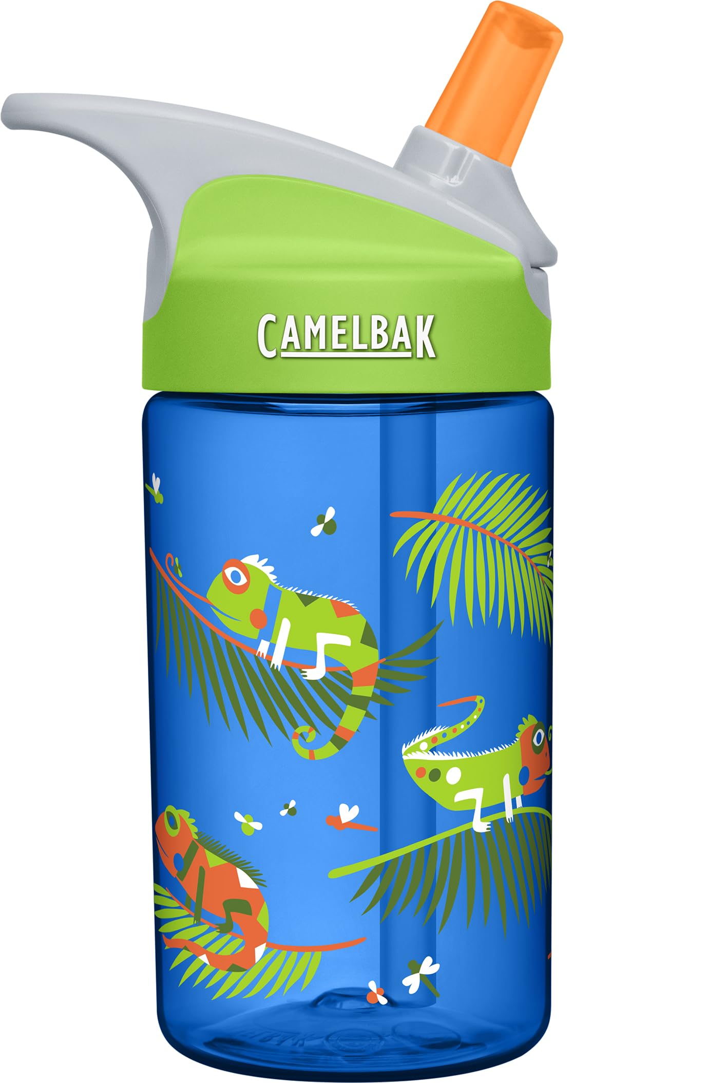 CamelBak Eddy Kids Big Bite Valve Straw Water Bottle Iguanas, 12oz