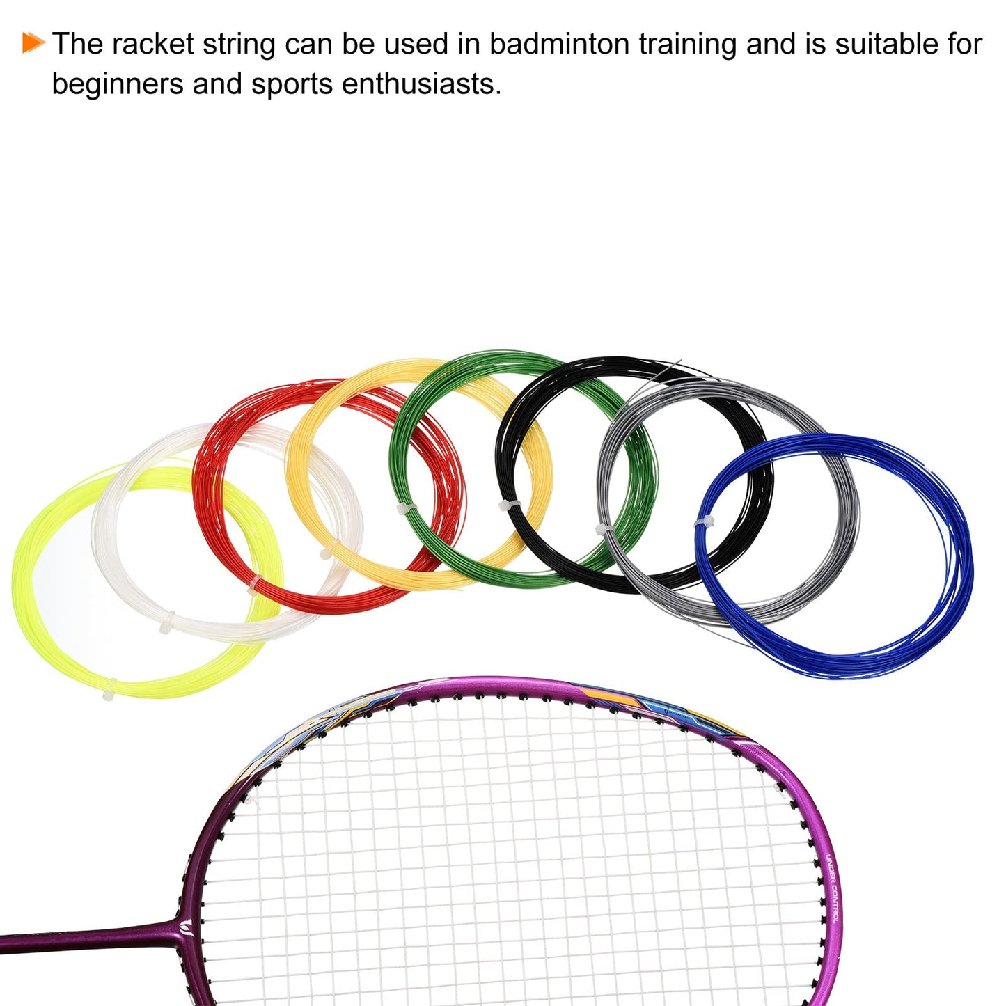 PATIKIL 10M x 0.75mm Badminton Racket String, 2 Pack High Flexibility Nylon String Replacement Thread Line Badminton Repair Accessory, Red