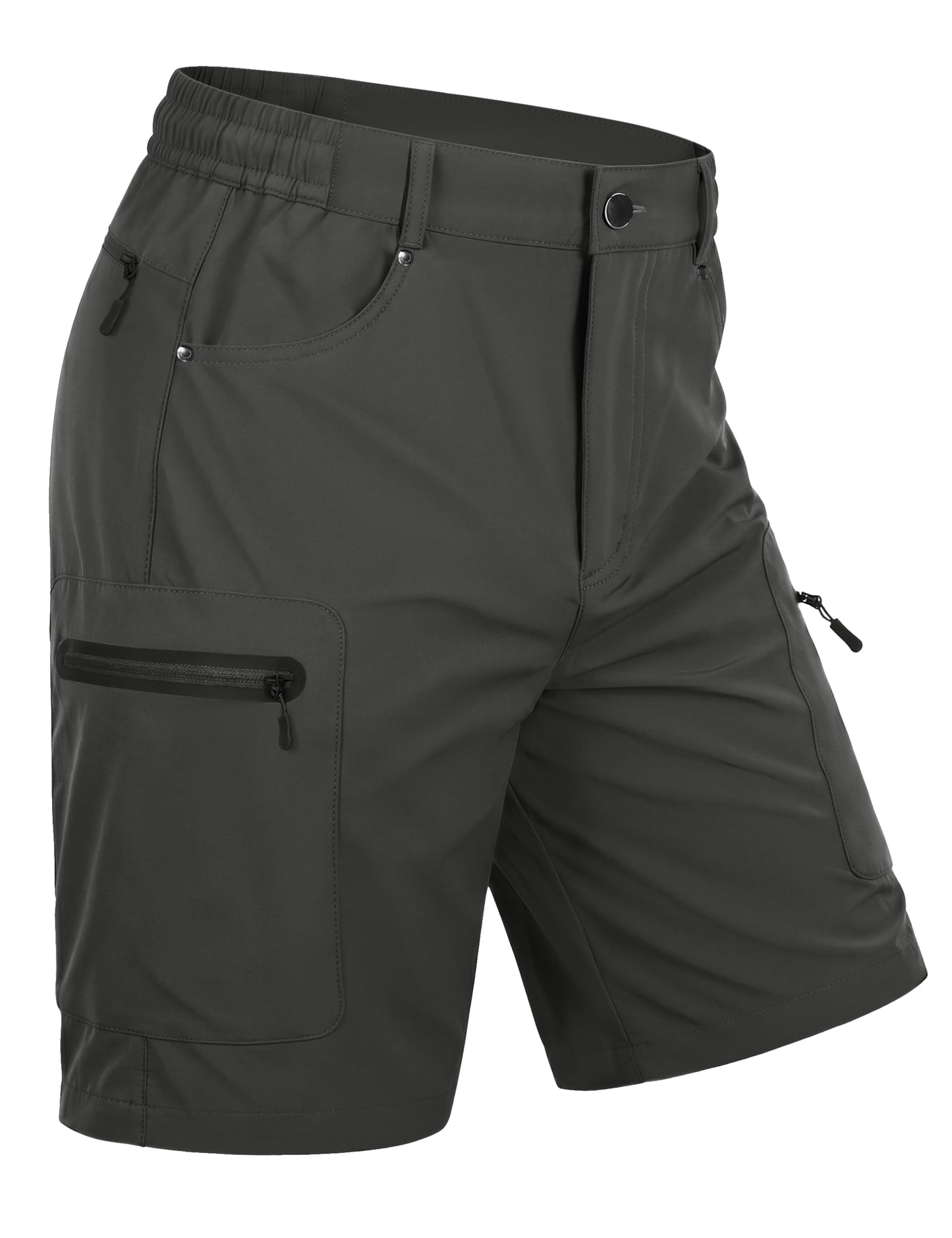 MAGCOMSEN Men's Hiking Shorts 10" Lightweight Outdoor Work Shorts for Men Travel Casual Cargo with 5 Pockets, Darkgrey, 34