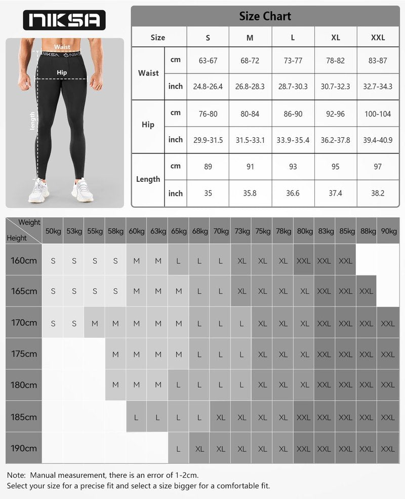 Niksa 1/3 Pack Men's Compression Pants with Pocket, Performance Athletic Sports Leggings & Gym Tights for for Running Yoga Basketball Workout Sports