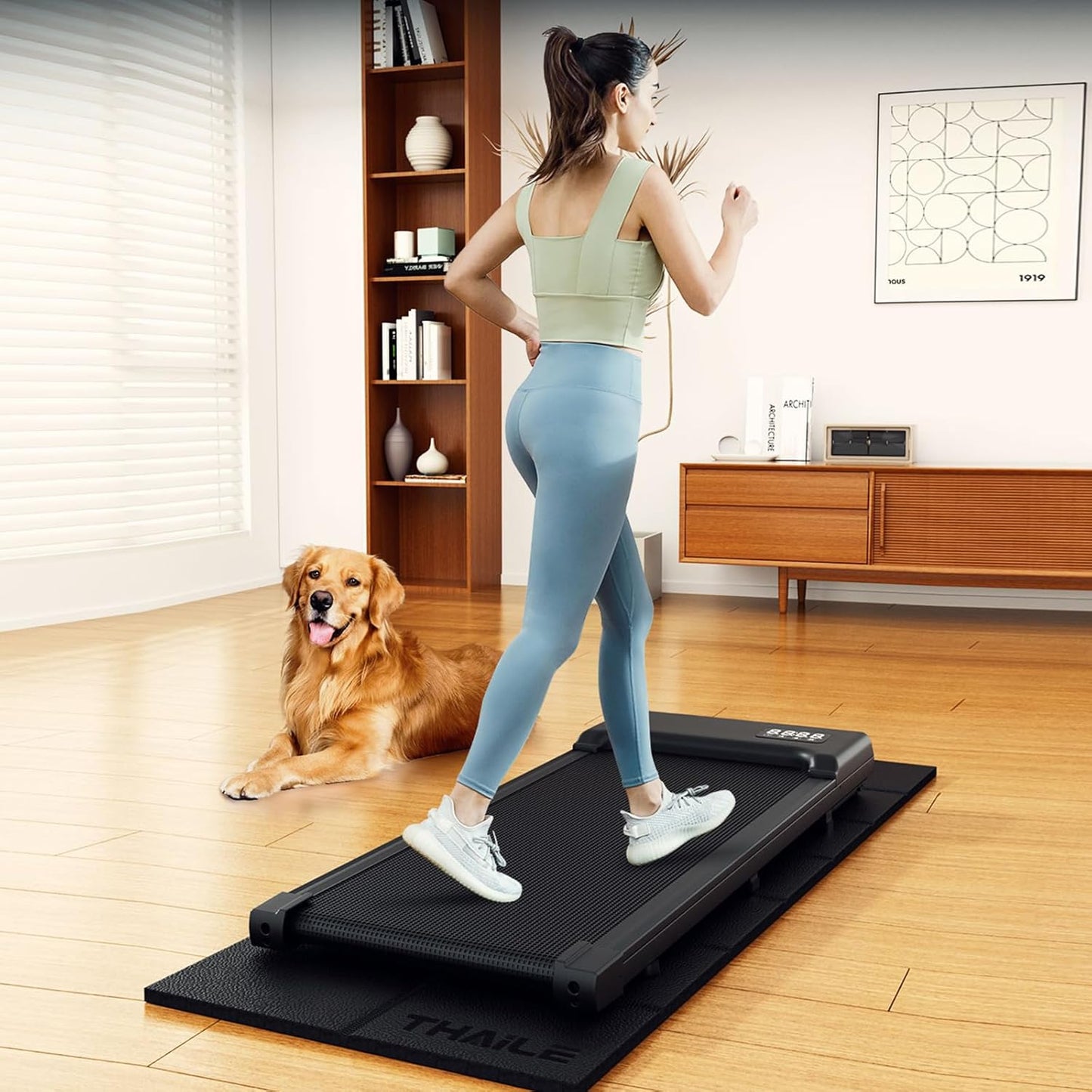 Walking Pad Treadmill Mat - 55x24 Carpet Floor Protection | Noise-Reducing Shock Absorption