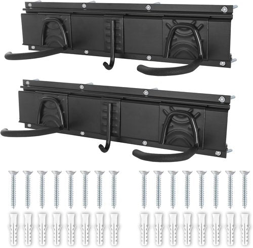 Bike Storage Rack - Wall Mount Garage Hanger for 3 Bicycles & 2 Helmets | Adjustable, Holds Up to 200 lbs