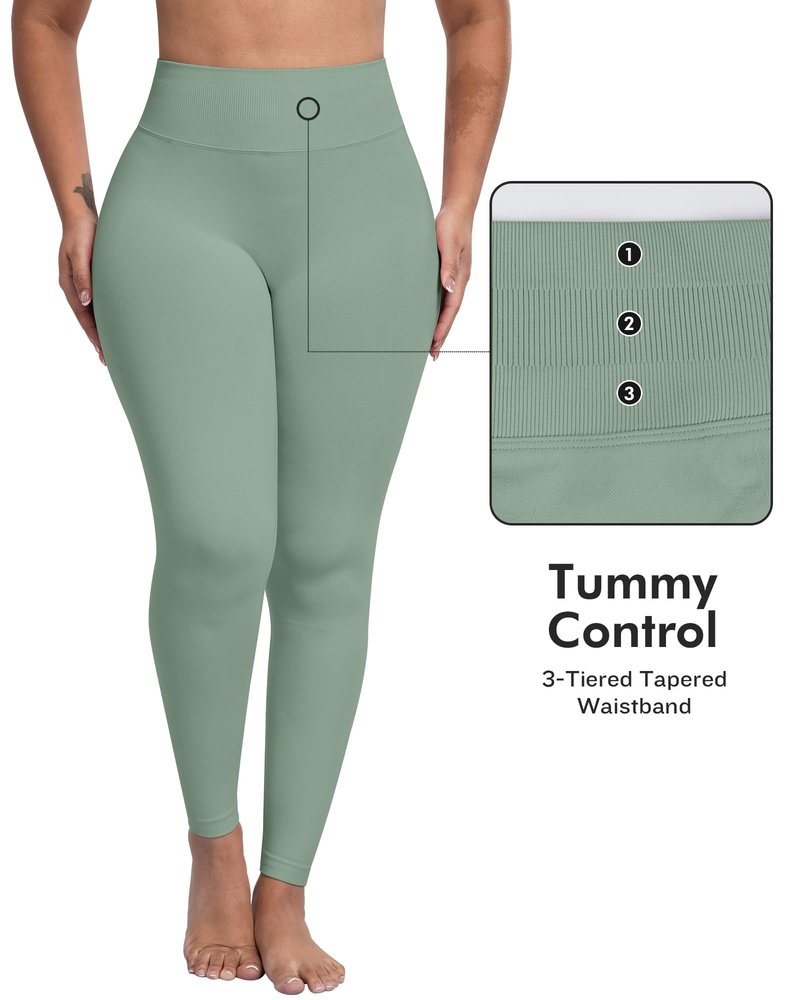 ATHVOTAR Workout Gym Leggings Women, High Waisted Seamless Butt Lifting Scrunch Butt Sports Leggings Black/Pink/Pistachio/Light Purple M