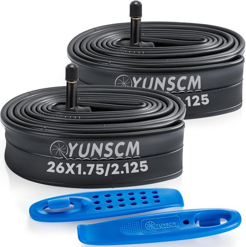 26-Inch Bicycle Tubes by [Brand Name] - Durable AV Schrader Valve, Fits 1.75 to 2.125 Sizes - 2-Pack