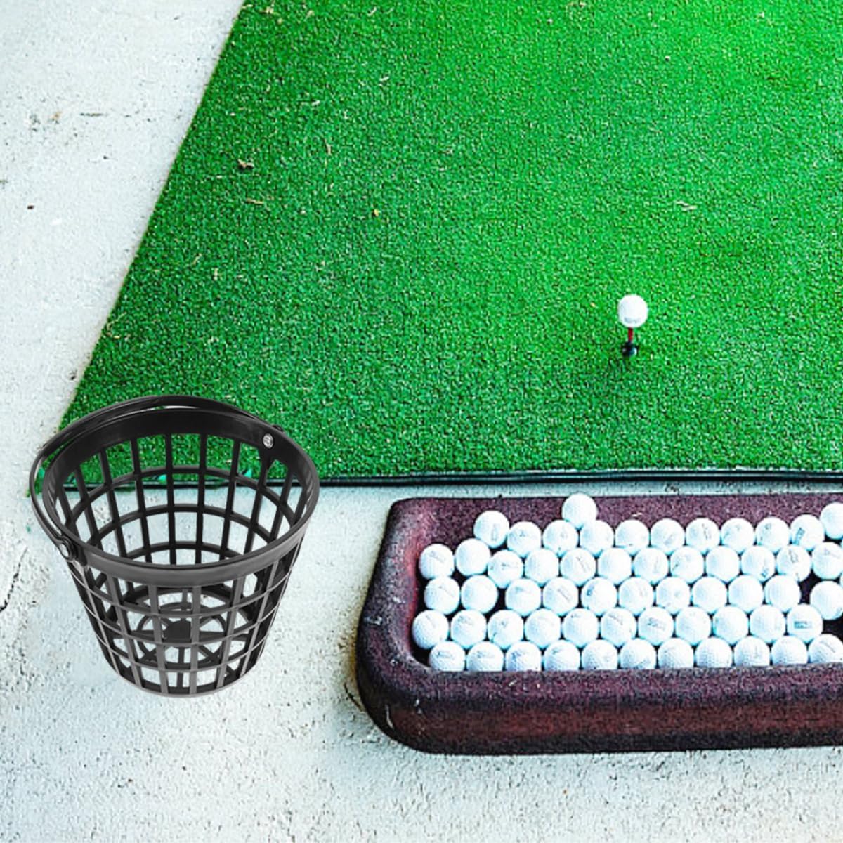 ZLY Golf Ball Basket - Durable Plastic Ball Container with Handle | Holds 25 Balls - Black