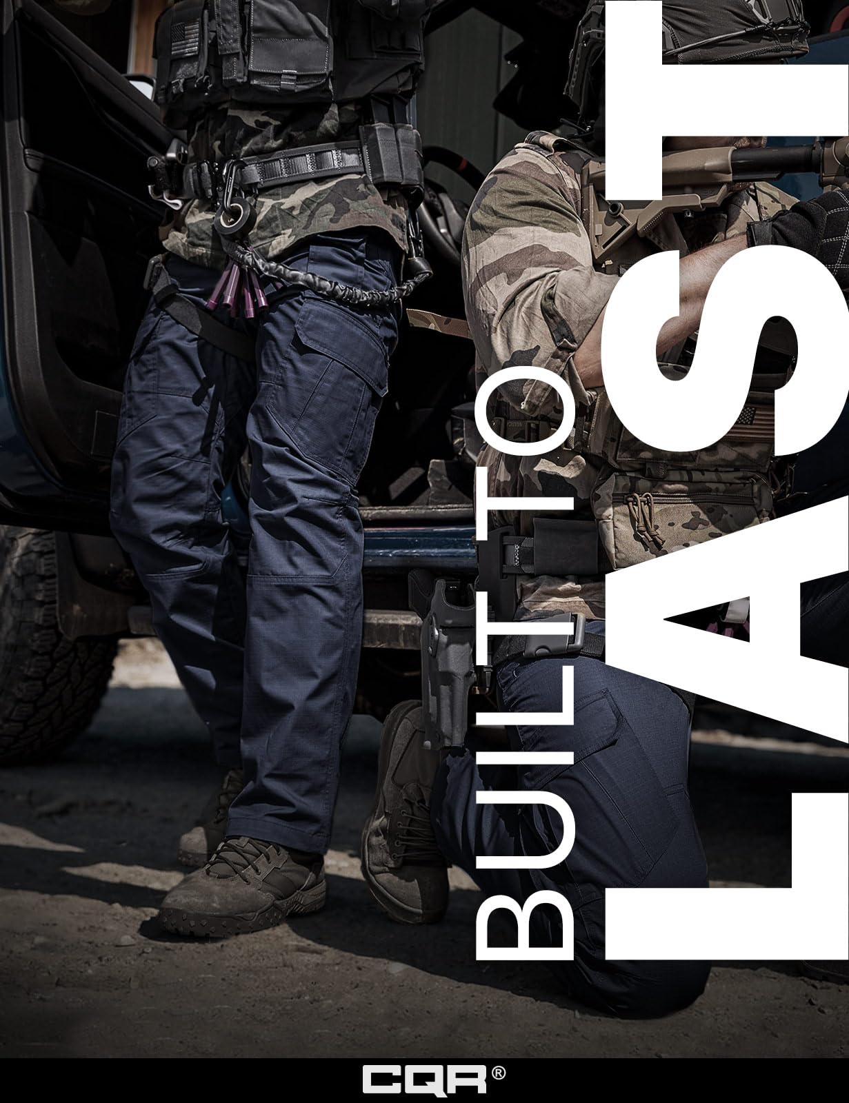 CQR Men's Tactical Pants, Water Resistant Ripstop Cargo Pants, Lightweight EDC Work Hiking Pants, Outdoor Apparel, Duratex Mag Pocket Police Navy, 42W x 30L