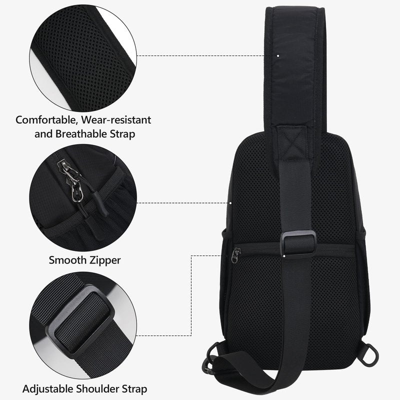 Peicees Crossbody Sling Backpack Sling Bag Travel Hiking Chest Bag Daypack, Purple