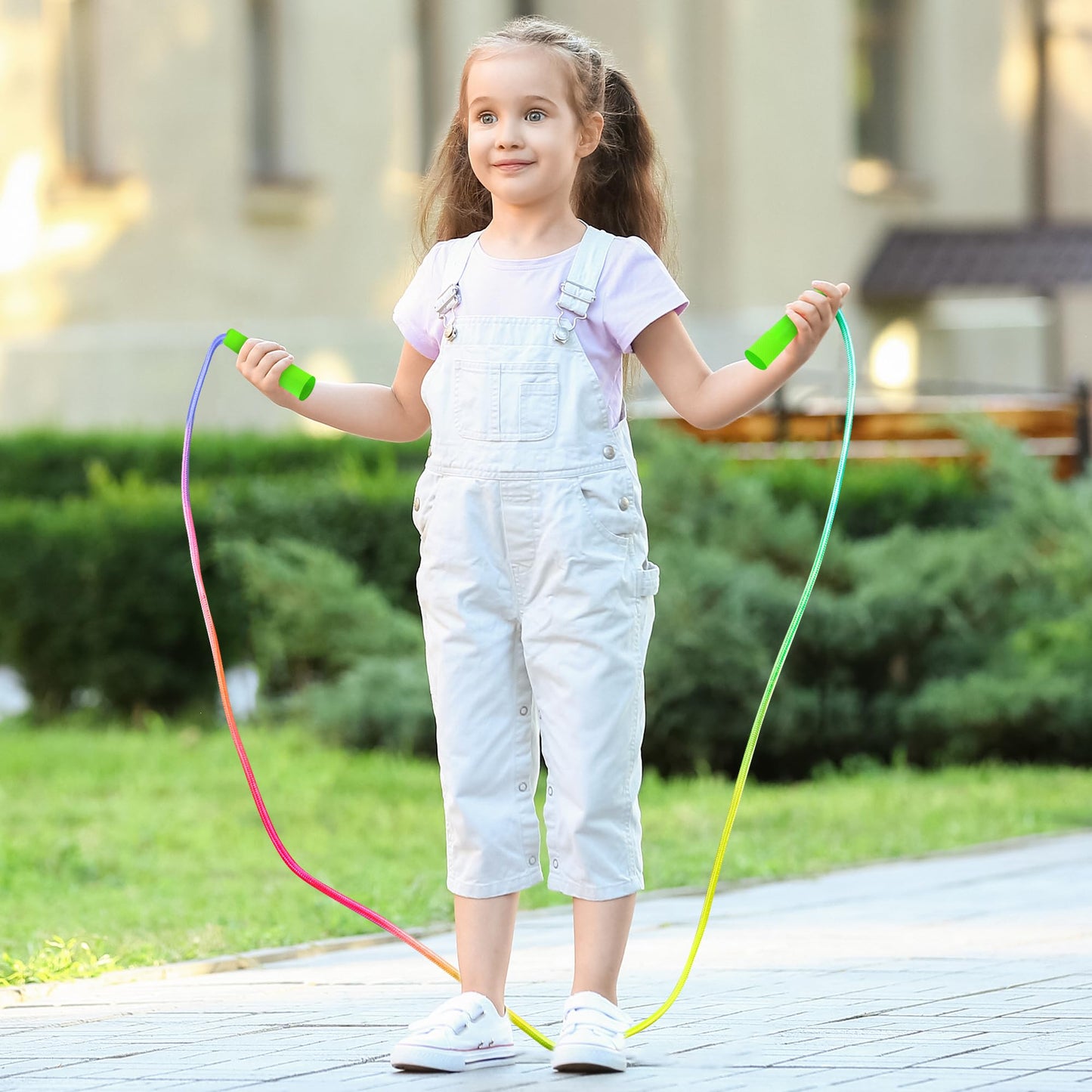 6 Pack Jump Rope for Kids, Adjustable Length Nylon Skipping Ropes for Kids