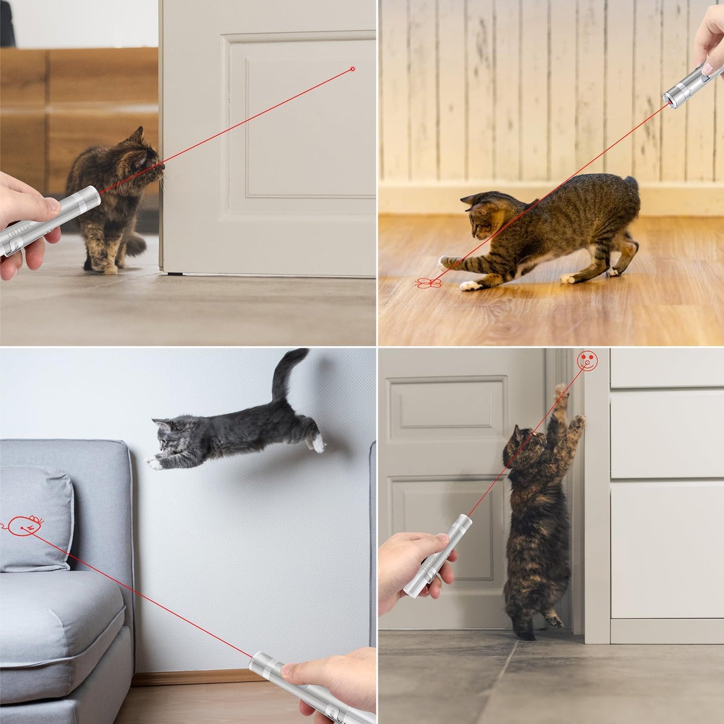 TBTeek Cat Toy - Rechargeable Interactive Mouse with 3 Light Modes & 5 Fun Patterns for Cats and Kittens