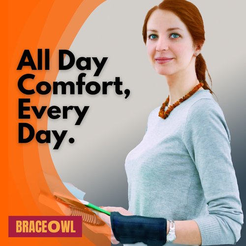 BRACEOWL-Carpal Tunnel Wrist Brace for Work, Daytime Adjustable Wrist Support with Splint for Typing, Gaming, Sports, Pain Relief For Arthritis, Tendonitis, Men, Women, Right Hand Standard