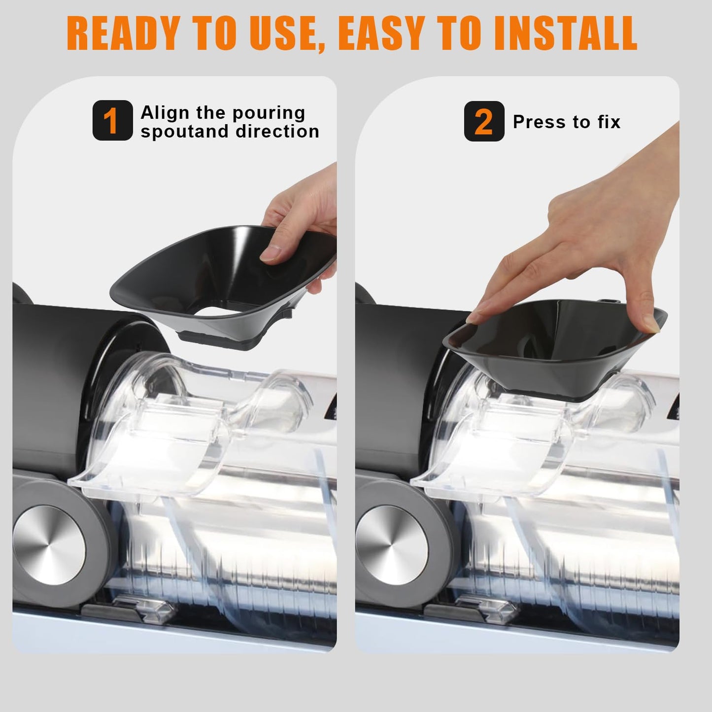 Anti-Splash Flow Hood For Ninja Slushie Machine FS301/FS300 - Liquid Guide Cover - Ninja Slushie Machine Accessories - No Spills When Pouring Beverages/Fruit Juices - Tool-Free Installation