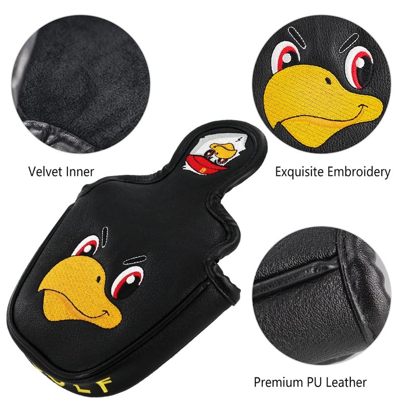 Myartte Golf Head Covers Mallet Putter Cover Headcover Magnetic Closure Embroidered Animals Fits Most Brands Scotty Cameron Odyssey Taylormade Ping ect.