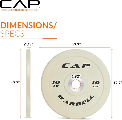 CAP Barbell Rubber Olympic Bumper Plate - Durable Weightlifting Disc | Multiple Colors Available