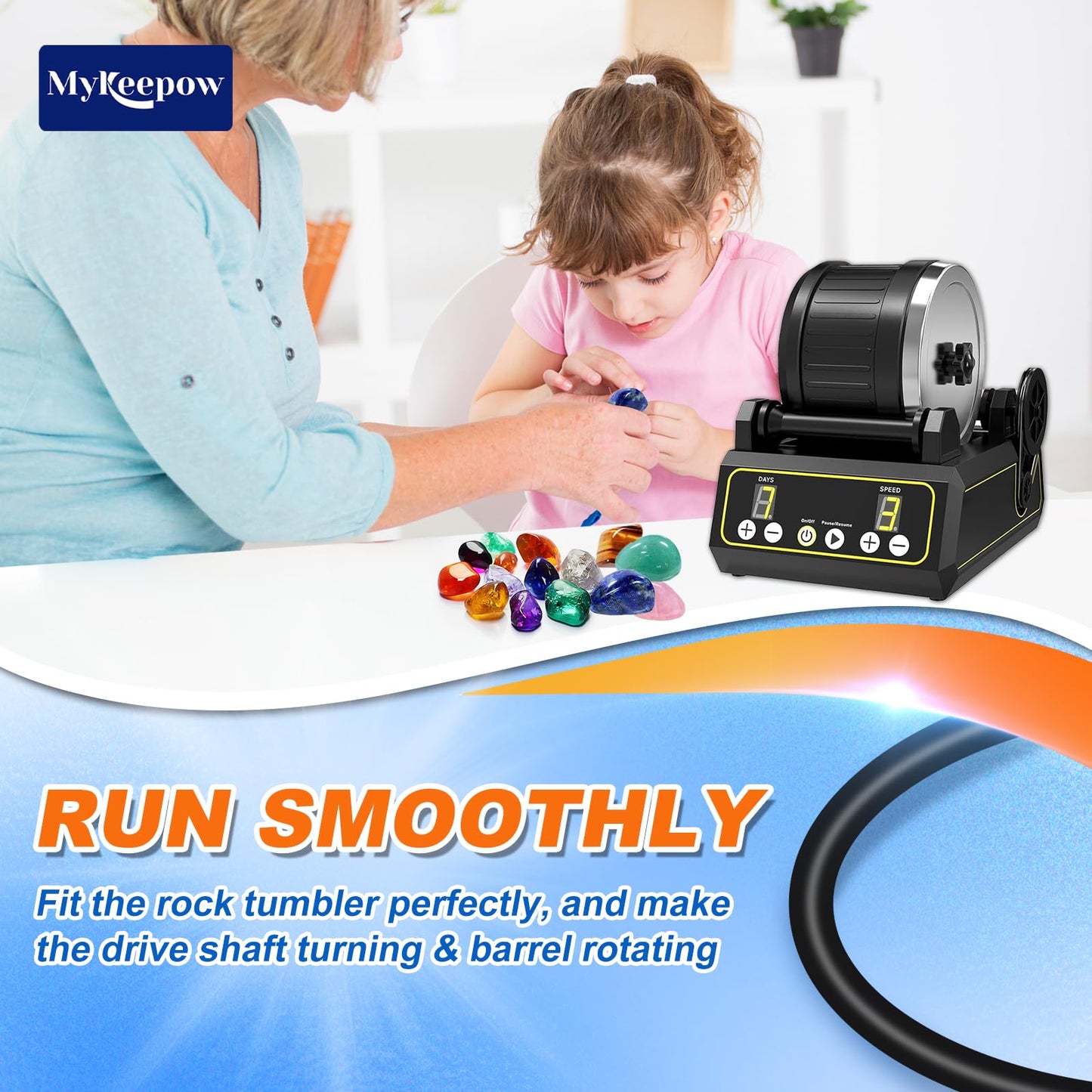 MyKEEPOW Rock Tumbler Belts Compatible with Koolstone Rock Tumbler Model C1 & C1 Pro & C3, 6 Pack