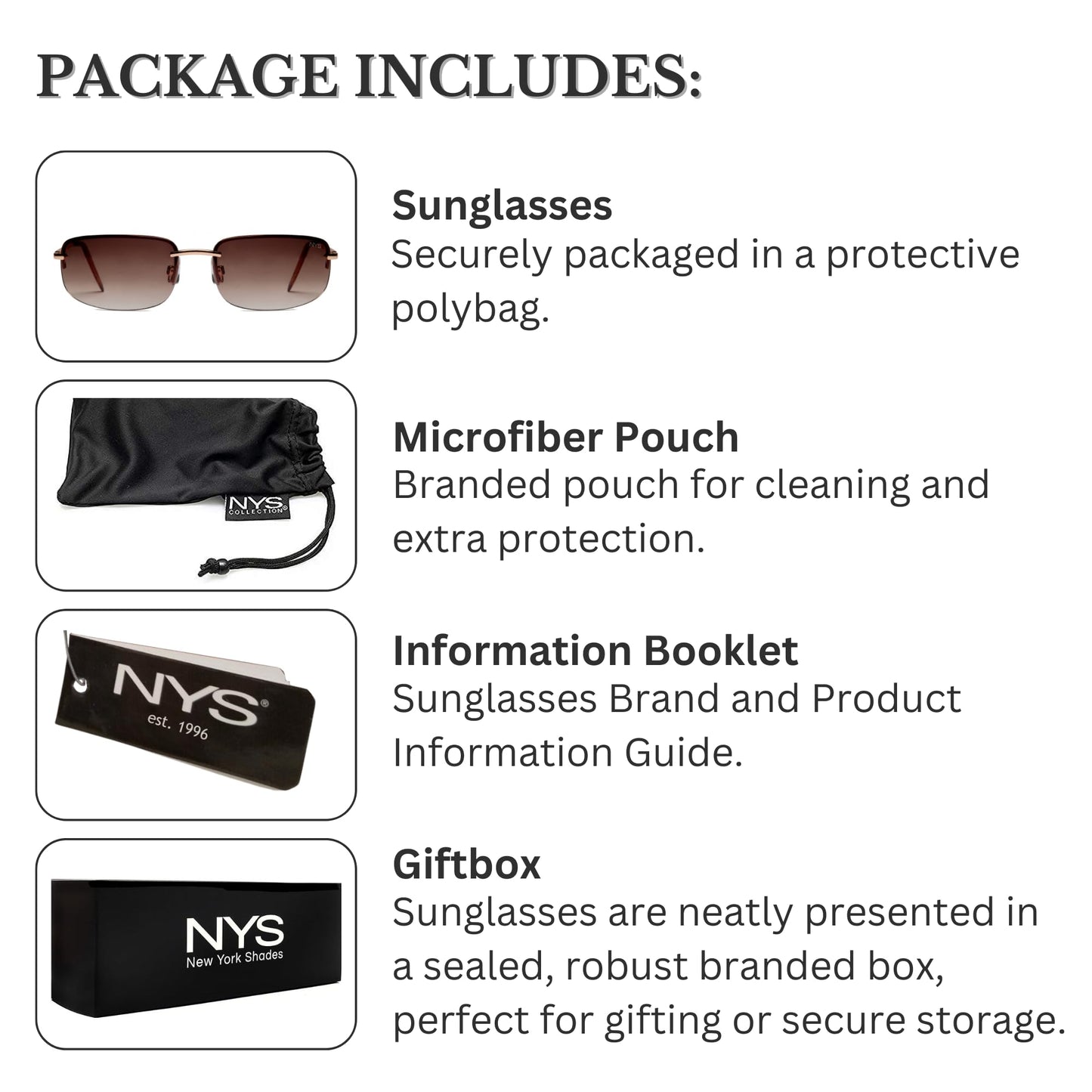 NYS Collection Rimless Gradient Sunglasses for Women & Men, Lightweight, Comfortable, UV400 (Gold Metal Frame/Brown Gradient Lens)