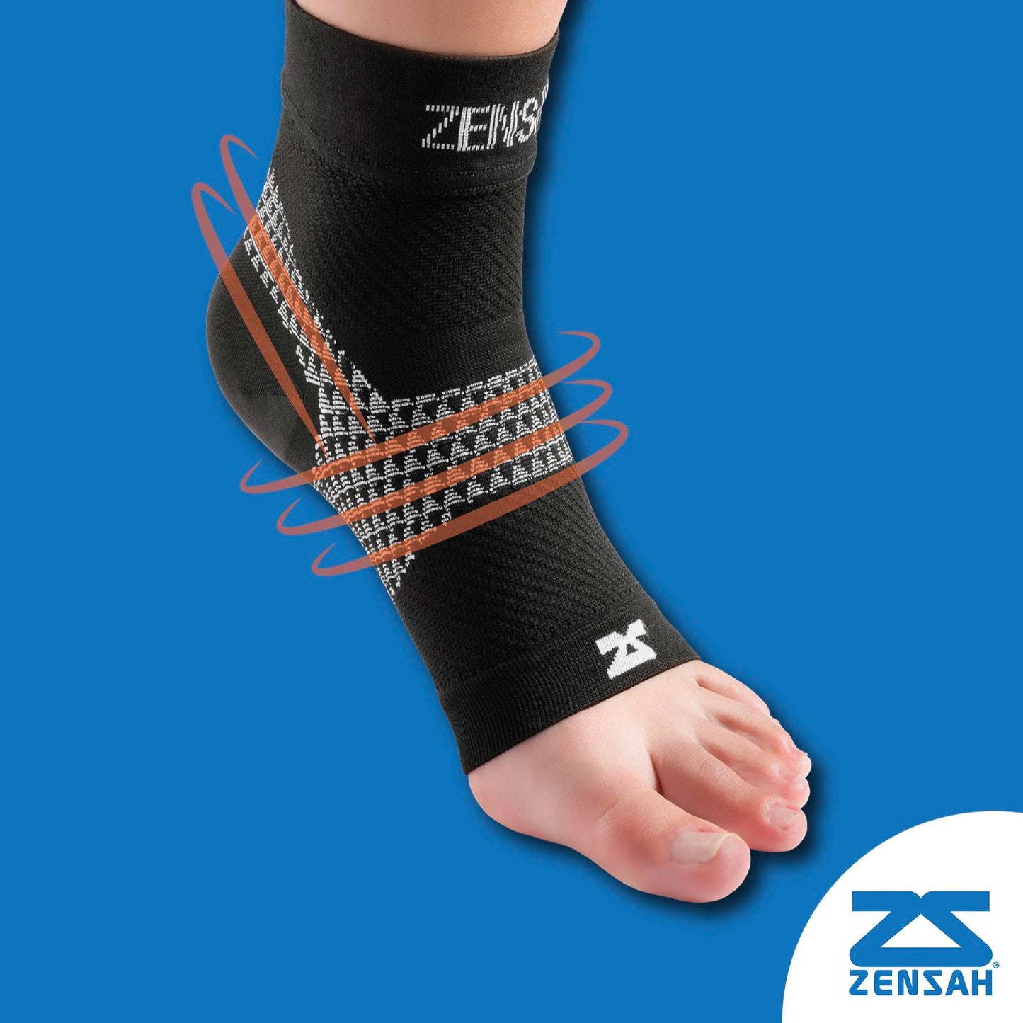 Zensah Plantar Fasciitis Sleeves (Pair) – Plantar Fasciitis Socks, Arch Support, Plantar Fasciitis Brace – Relieve Heel Pain, Arch Support, Medium, Black