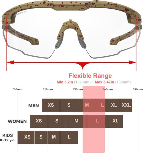 HTS HUNTERSKY Ballistic Tactical Shooting Glasses - ANSI Z87+ UV400 Protection & Comfort