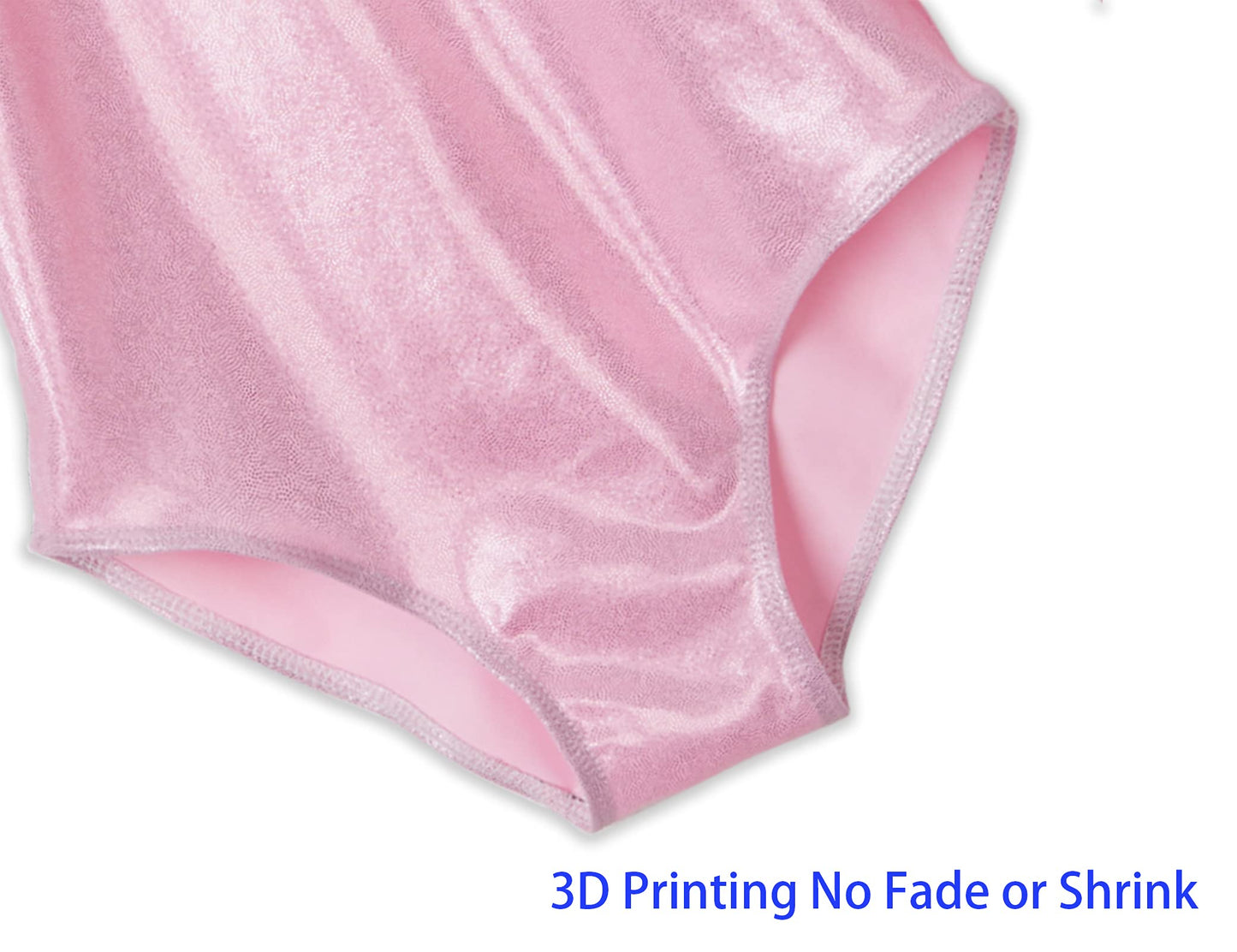 Domusgo Long Sleeve Leotard for Girls Gymnastics Size 4t 5t Shiny Pink One Piece Tumbling Outfits