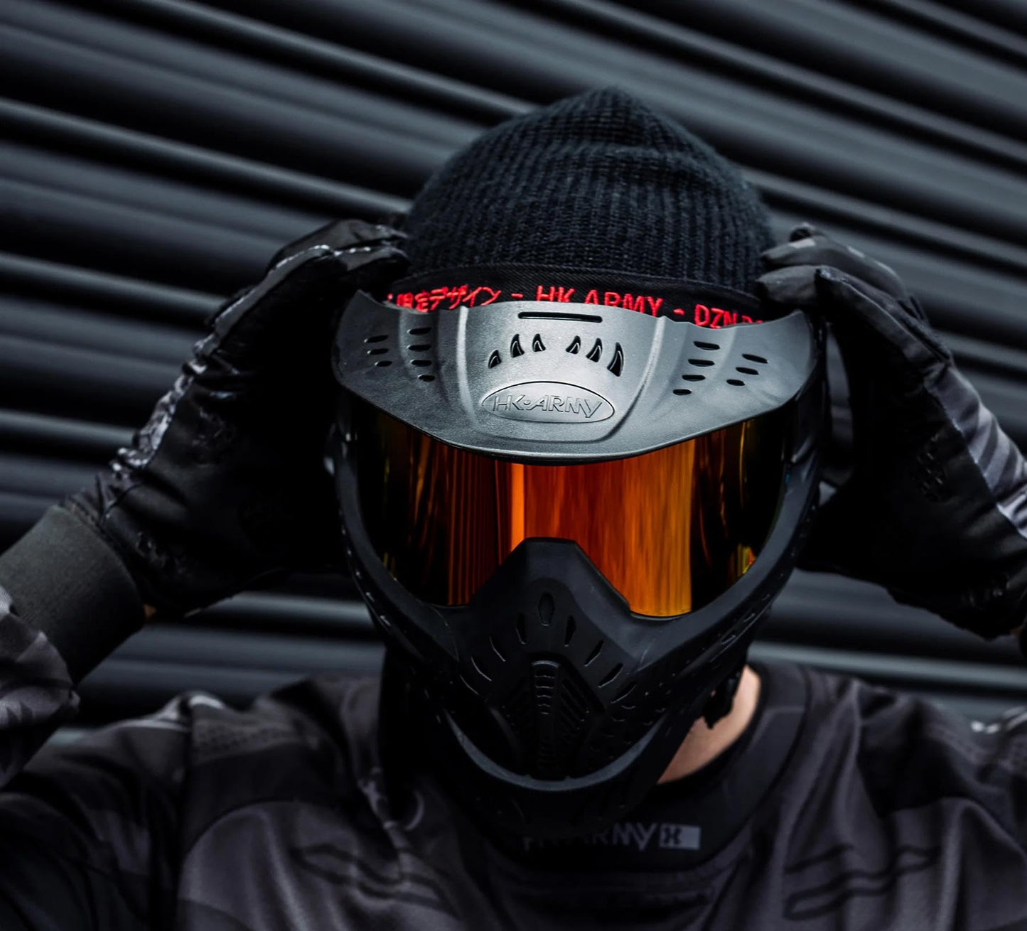 Maddog HK Army HSTL Paintball Airsoft Mask Goggle System | Replaceable Thermal Dual-Pane Anti Fog Lens | Adjustable Full-Face Safety Certified Protection - Black with Fire Lens