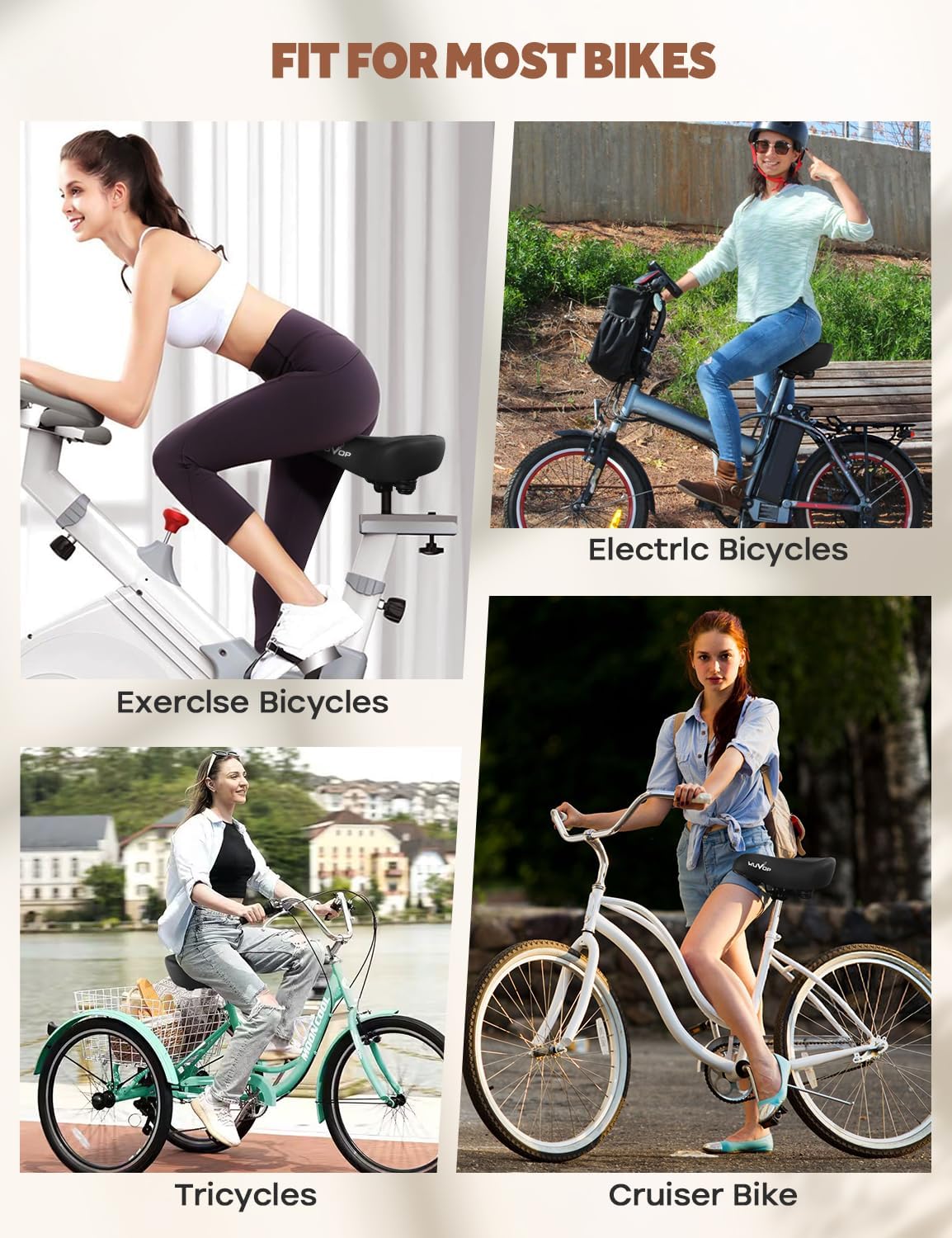 Skiennix Extra Oversized Bike Seat Cushion - Comfort Replacement for Peloton & Cruiser Bikes | Universal Fit