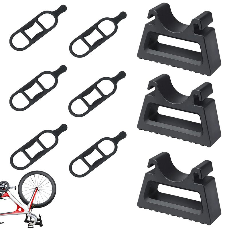 Stitokg (3-Pack) Bike Handlebar Stand with 6 Silicone Straps, Quick-Release Bracket for 29–34mm Grips, Stable Clip-On Support for Inverted Parking & Bike Maintenance, MTB Road & E-Bike Repair Tool