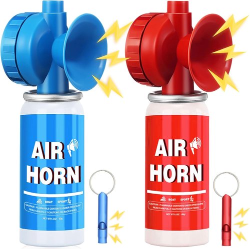 **Boat Air Horn | 130DB Loud Mini Safety Horn for Self Defense & Emergencies | 1.4oz, 2 Pack**