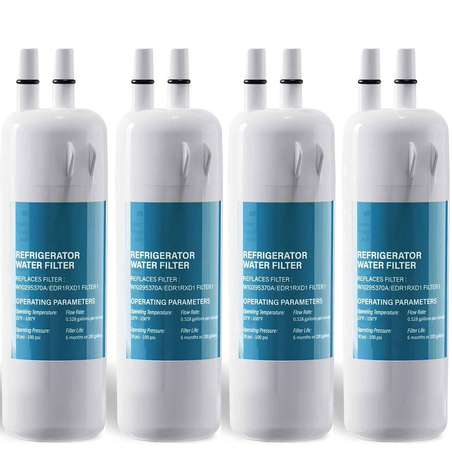 W10295370A Water Filter Replacement Compatible with EDR1RXD1,W10295370,WHR1RXD1,P4RFWB,P8RFWB2L,46-9930,46-9081,Filter 1 (4)