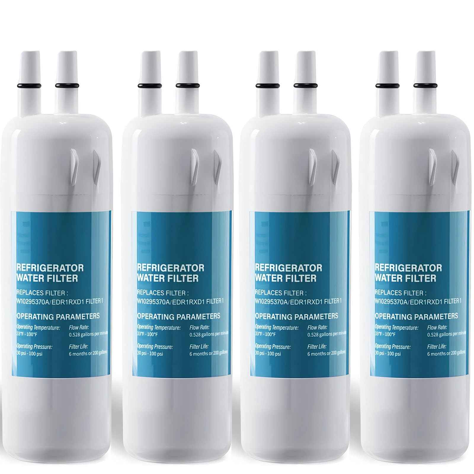 W10295370A Water Filter Replacement Compatible with EDR1RXD1,W10295370,WHR1RXD1,P4RFWB,P8RFWB2L,46-9930,46-9081,Filter 1 (4)