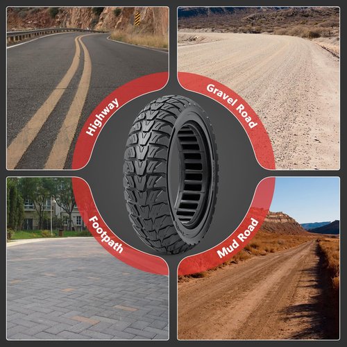2 PCS 9.5X2.5-6.1 Solid Tire,9.5 Inches Electric Scooter Wheels 9.5 x 2.5 Solid Tires Front or Rear Replacement Solid Rubber Tires Compatible with 9.5x2.5 Electric Scooter Tire（P-1006）