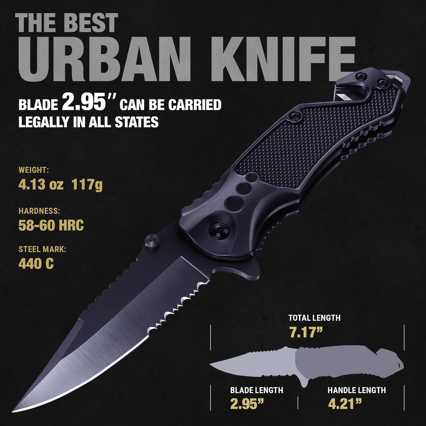 GOOD WORKER Gifts for Men - Stocking Stuffers for Adults - Legal Pocket Knife - Mens Gift Ideas - Unique Presents for Boyfriend, Husband, Dad - Gift for Him - Secret Santa 6680 G