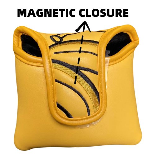 Golf Mallet Putter Head Cover Headcovers Fruit Style Golf Square Mallet Putter Cover with Magnetic Closure - Premium Golf Club Covers Accessories for Men (Dark Banana)